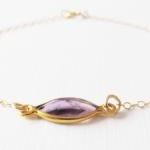 Gold Amethyst Bracelet, 14kt Gold Filled Bracelet, Gift for Her