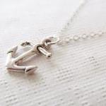 Sterling Silver Anchor Necklace, Sterling Silver Necklace, Nautical Necklace