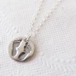 Baby Footprints Necklace, Sterling Silver Necklace, Gift for Her
