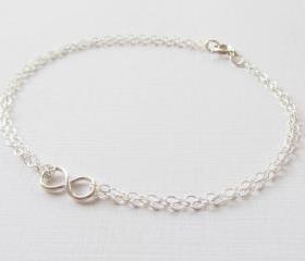 Mini Infinity Bracelet, Sterling Silver Bracelet, Gift for Her